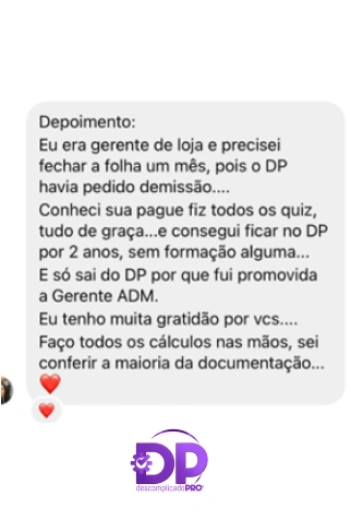 Depoimento de aluna 1 do Workshop Atualizações no DP
